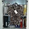 camicia maculata con profilo arricciato