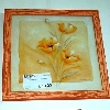 Quadro cornice arancione 34x 34 fiori