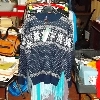 maglione blu con stelle